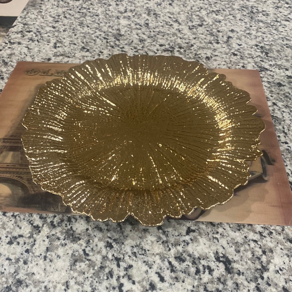 Chargers for dinner table size is 13X 12 1/2. You will get 6